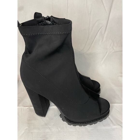 Liliana Shoes - Liliana Monclair 8.5 Open Toe Chunky Boots Black EUC